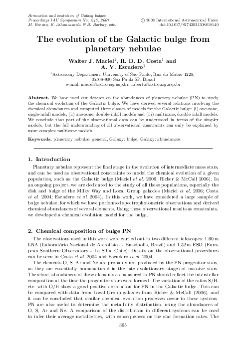 (PDF) The evolution of the Galactic bulge from planetary nebulae