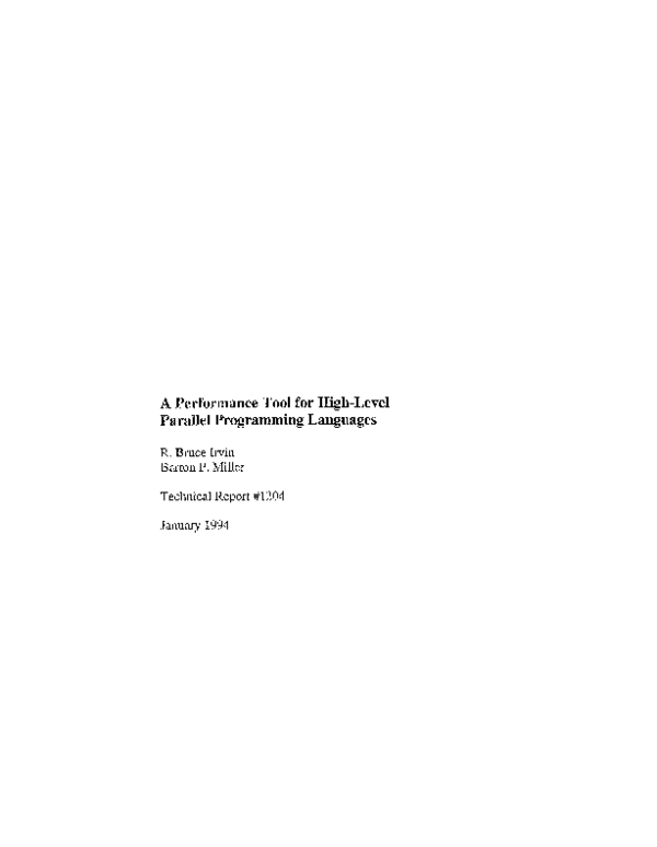 (PDF) A Performance Tool for High-Level Parallel Programming Languages