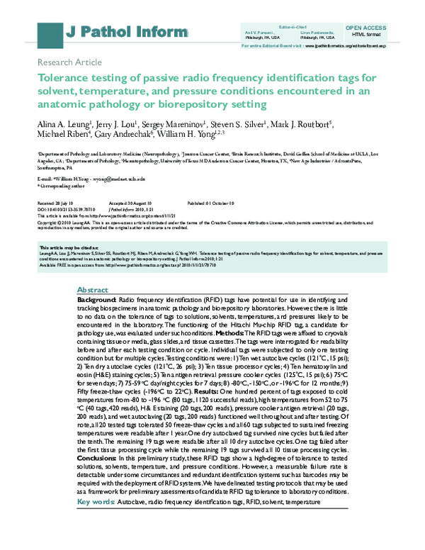 (PDF) Tolerance testing of passive radio frequency identification tags ...