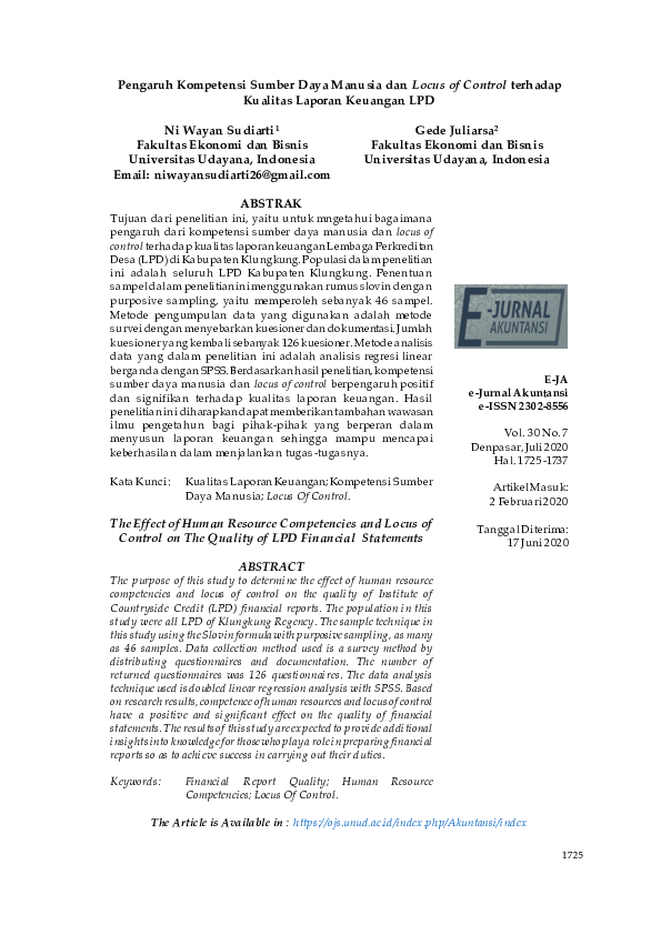 (PDF) Pengaruh Kompetensi Sumber Daya Manusia dan Locus of Control ...