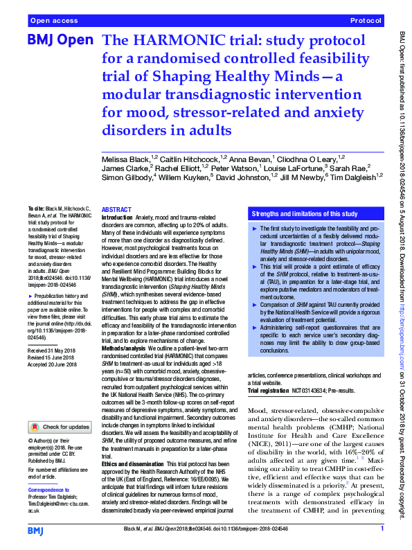 (PDF) The HARMONIC trial: Study protocol for a randomised controlled ...