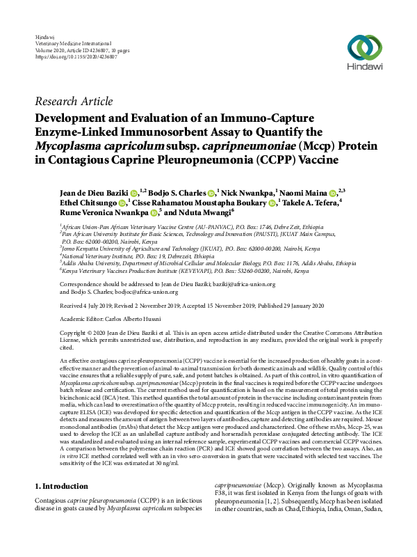 (PDF) Development and Evaluation of an Immuno-Capture Enzyme-Linked ...