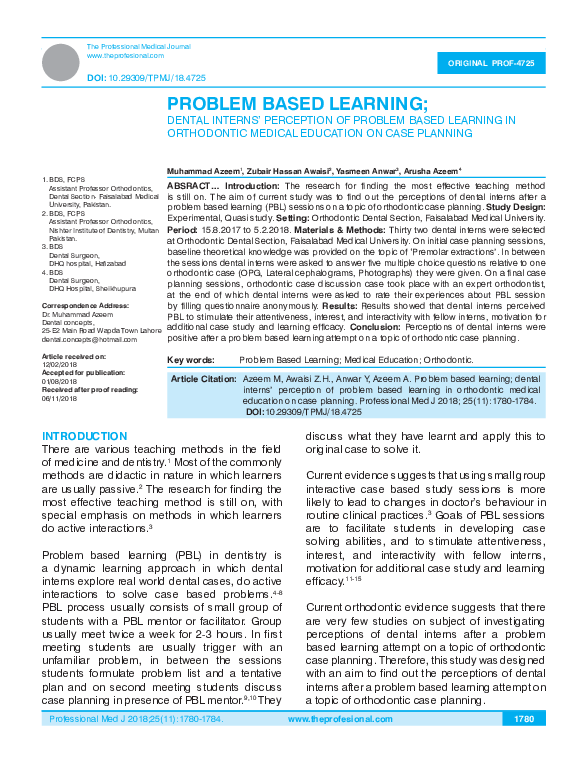 (PDF) Problem Based Learning