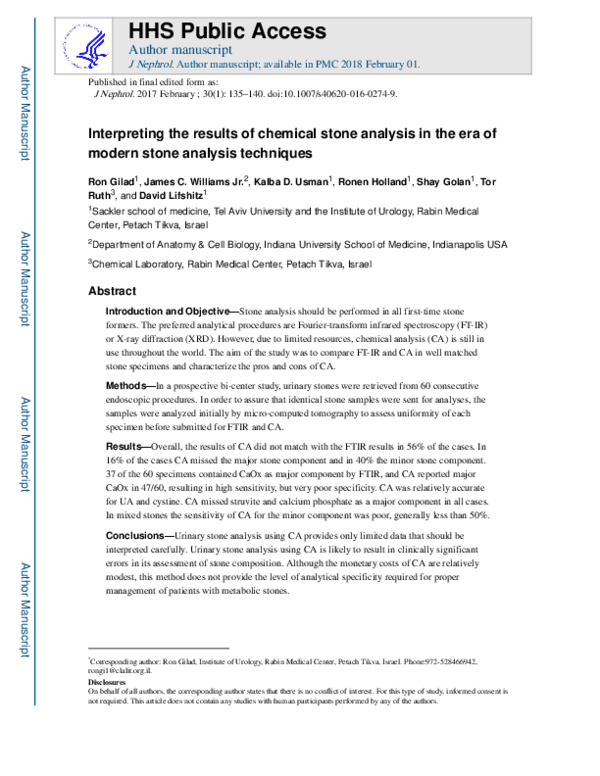 (PDF) Interpreting the results of chemical stone analysis in the era of ...