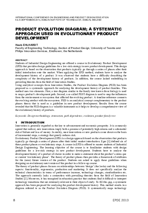 (PDF) Product Evolution Diagram; a Systematic Approach Used in ...