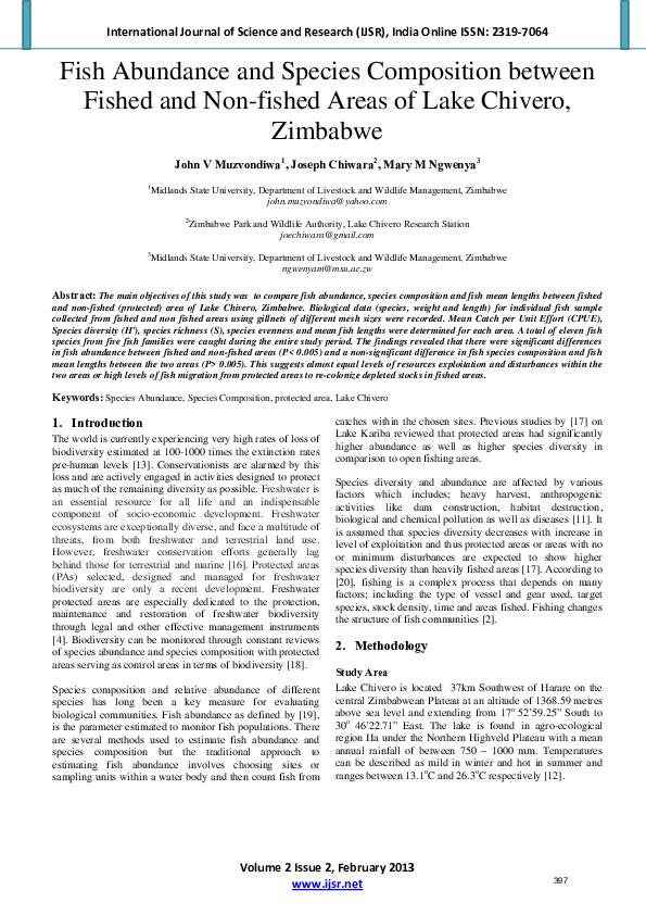 (PDF) Fish Abundance and Species Composition between Fished and Non ...