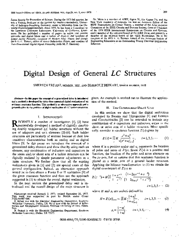 (PDF) Digital design of general LC structures