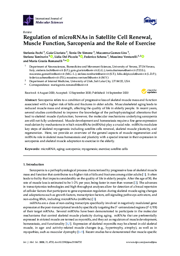 (PDF) Regulation of microRNAs in Satellite Cell Renewal, Muscle ...