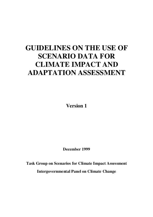 (PDF) Guidelines on the Use of Scenario Data for Climate Impact and ...