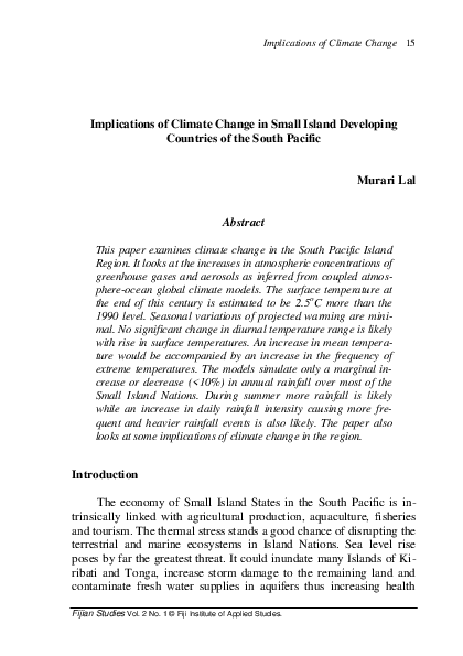 (PDF) Implications of Climate Change in Small Island Developing ...