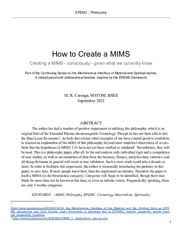 (PDF) How to Create a MIMS
