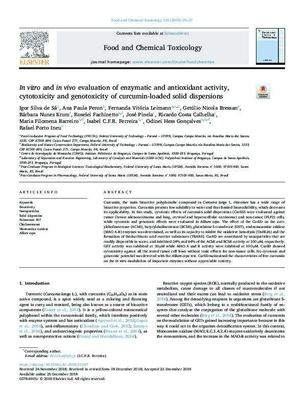 (PDF) In vitro and in vivo evaluation of enzymatic and antioxidant ...