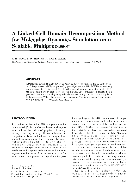 (PDF) A Linked-Cell Domain Decomposition Method for Molecular Dynamics ...