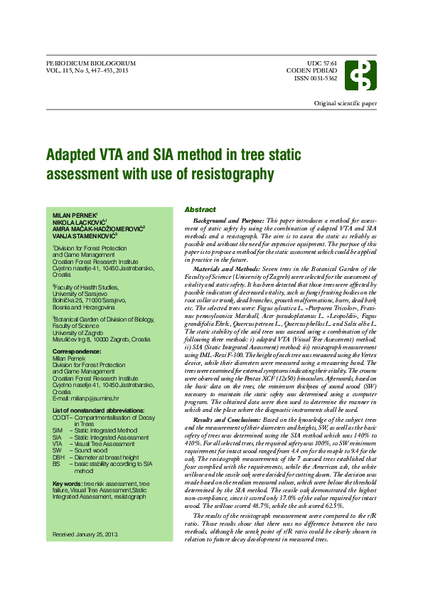 (PDF) Adapted VTA and SIA method in tree static assessment with use of ...