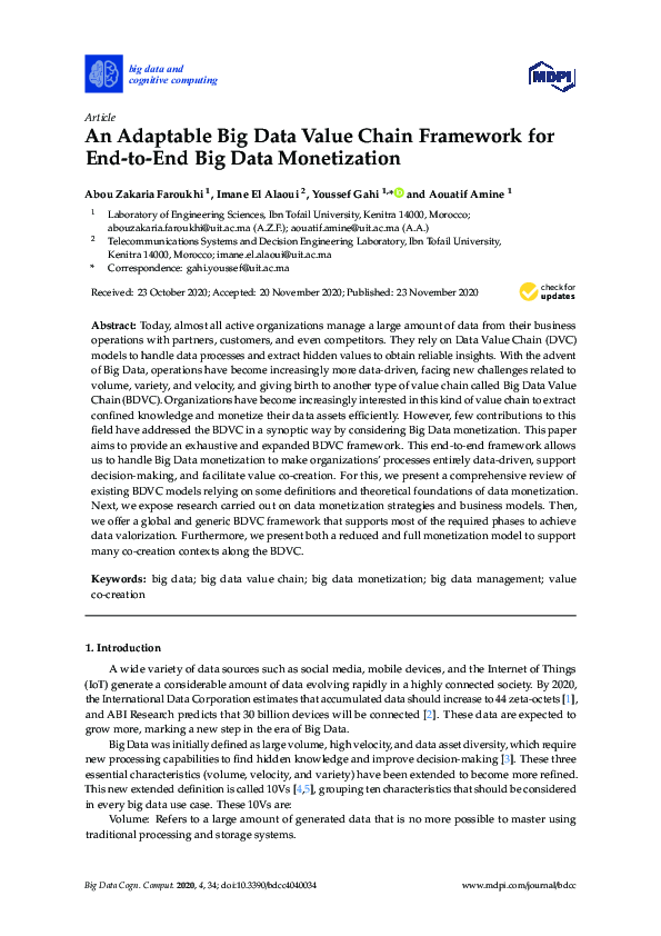 (PDF) An Adaptable Big Data Value Chain Framework for End-to-End Big ...