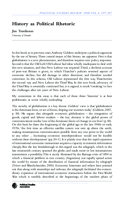 (PDF) History as Political Rhetoric