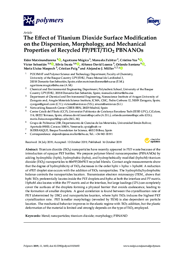 (PDF) The Effect of Titanium Dioxide Surface Modification on the ...