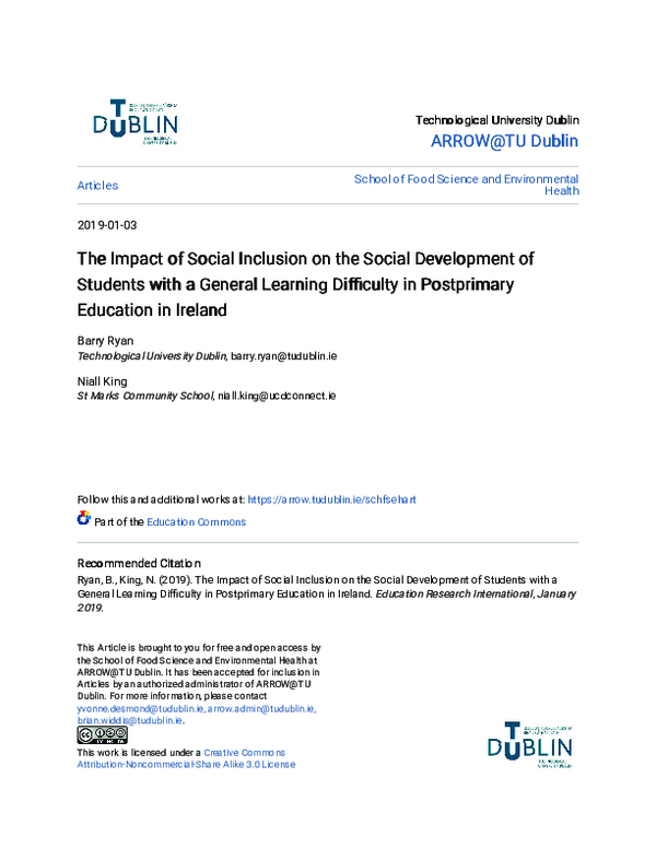 (PDF) The Impact of Social Inclusion on the Social Development of ...