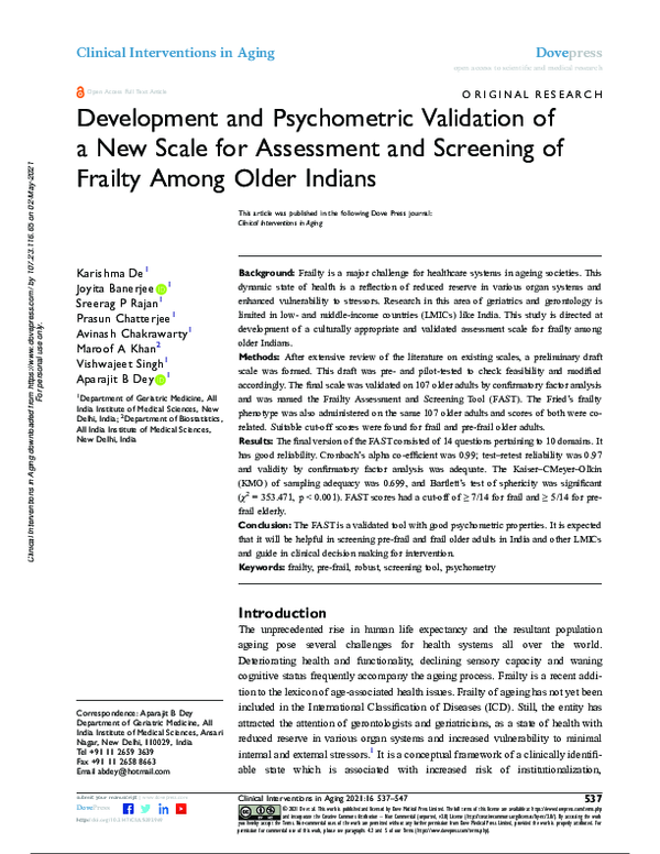 (PDF) Development and Psychometric Validation of a New Scale for ...