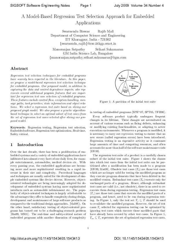 (PDF) A model-based regression test selection approach for embedded ...
