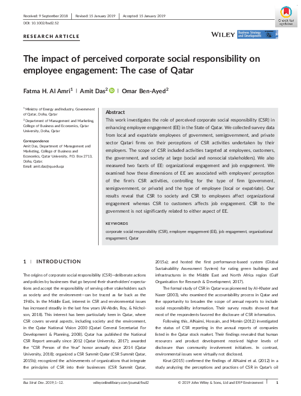 (PDF) The impact of perceived corporate social responsibility on ...
