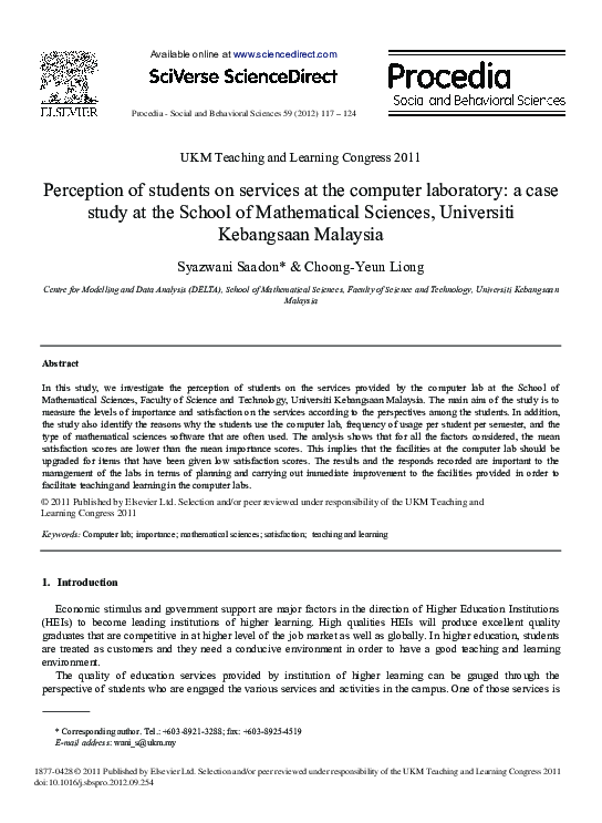 (PDF) Perception of Students on Services at the Computer Laboratory: A ...