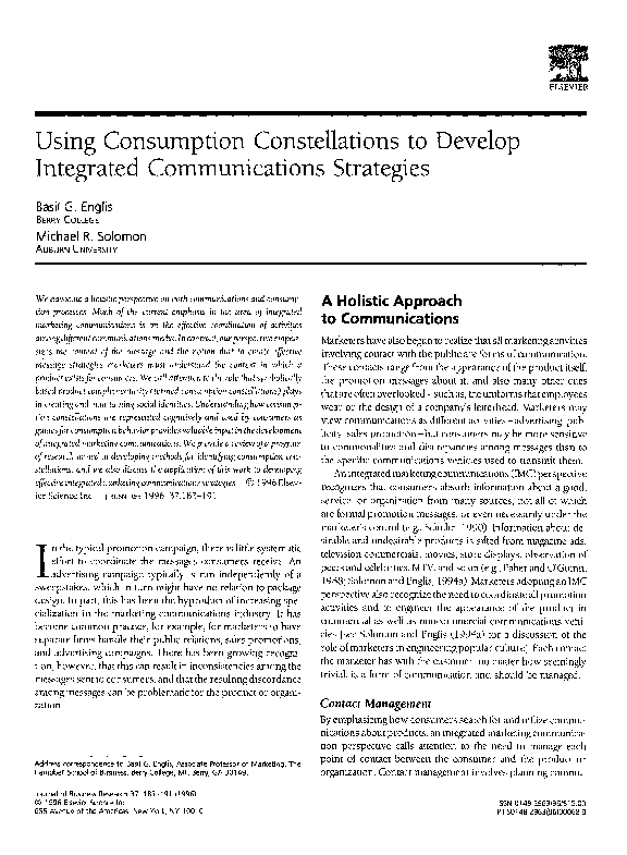 (PDF) Using consumption constellations to develop integrated ...
