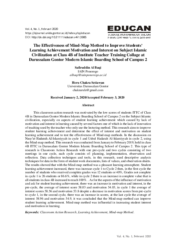 (PDF) The Effectiveness of Mind-Map Method to Improve Students ...