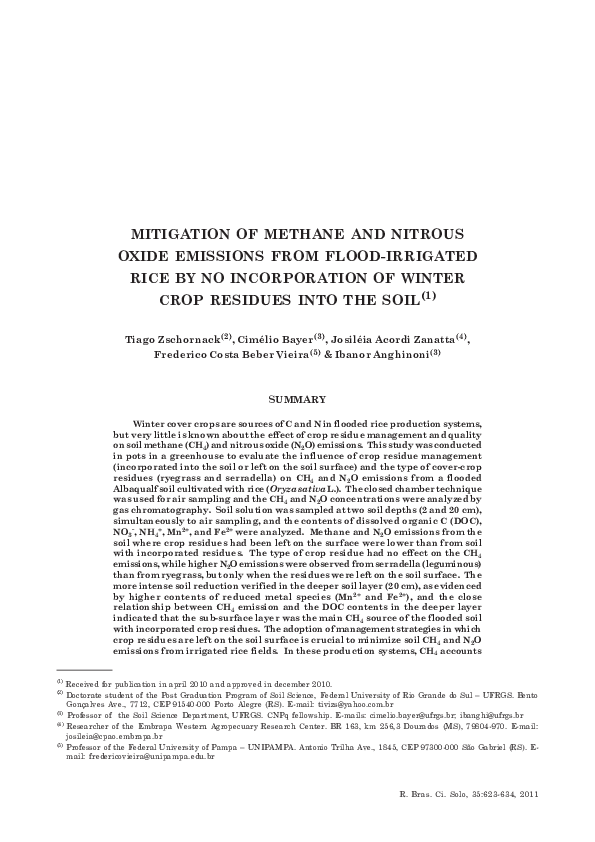 (PDF) Mitigation of Methane and Nitrous Oxide Emissions From Waste ...