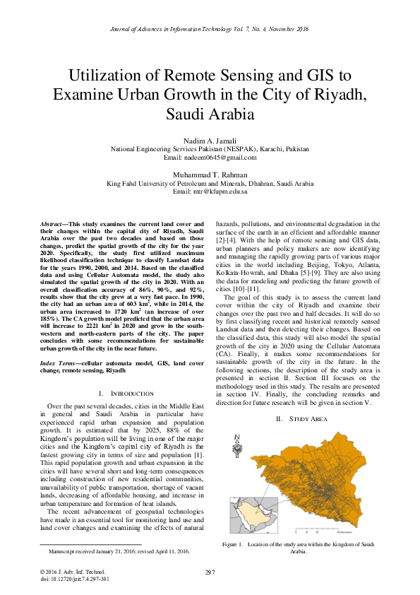 (PDF) Utilization of Remote Sensing and GIS to Examine Urban Growth in ...