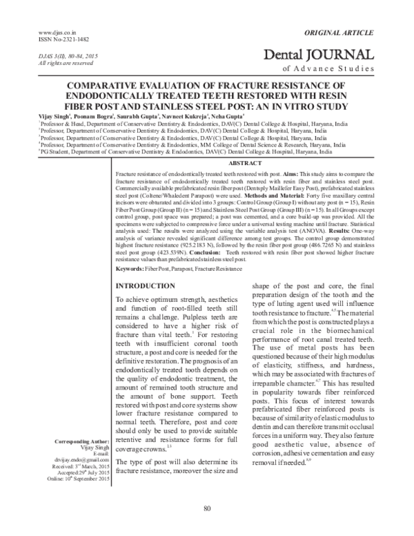 (PDF) Comparative Evaluation of Fracture Resistance of Structurally ...