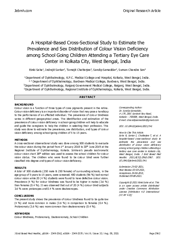 (PDF) A Hospital-Based Cross-Sectional Study to Estimate the Prevalence ...