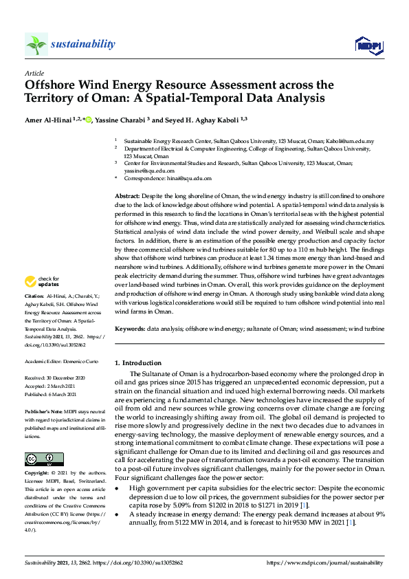 (PDF) Offshore Wind Energy Resource Assessment across the Territory of ...