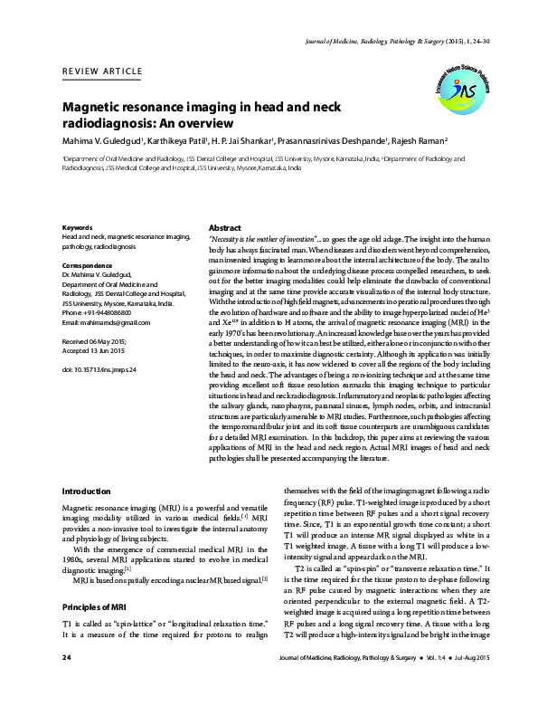 (PDF) resonance imaging in head and neck radiodiagnosis An