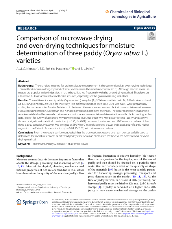 (PDF) Comparison of microwave drying and oven-drying techniques for ...