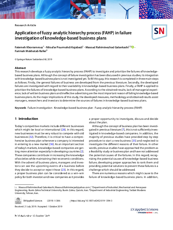 (PDF) Application of fuzzy analytic hierarchy process (FAHP) in failure ...