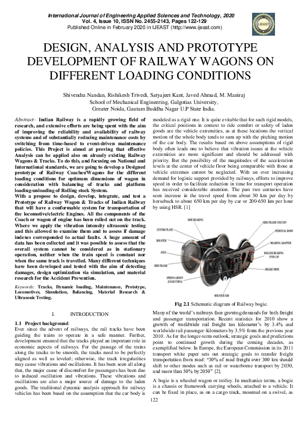 (PDF) Design, Analysis and Prototype Development of Railway Wagons on ...
