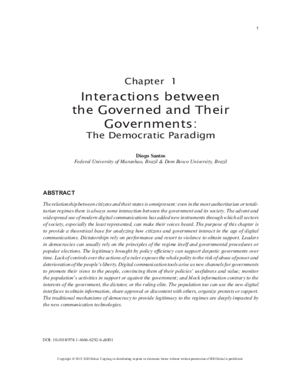 (PDF) Interactions between the Governed and Their Governments