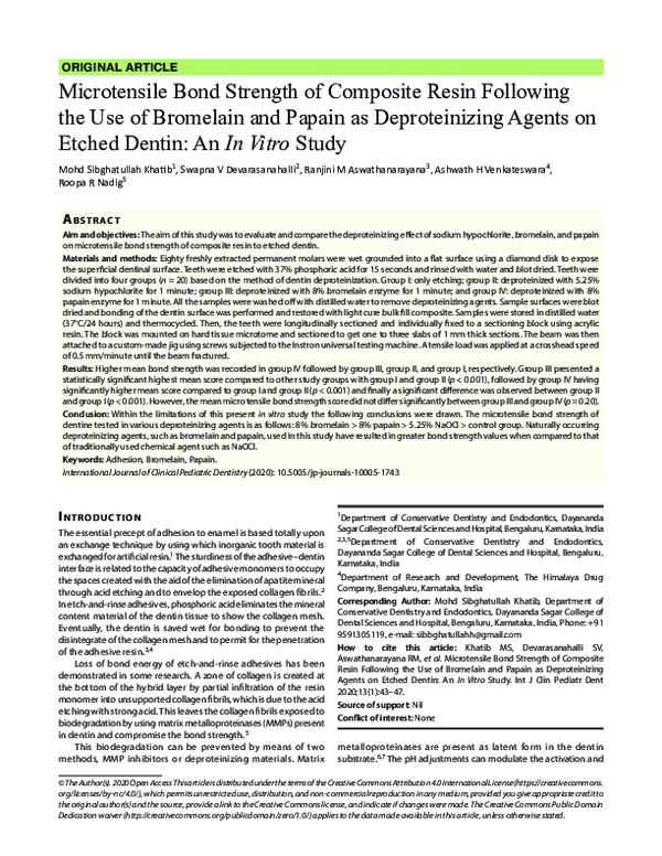 (PDF) Microtensile Bond Strength of Composite Resin Following the Use ...