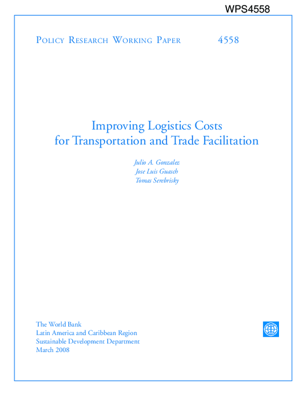 (PDF) Improving Logistics Costs For Transportation And Trade Facilitation
