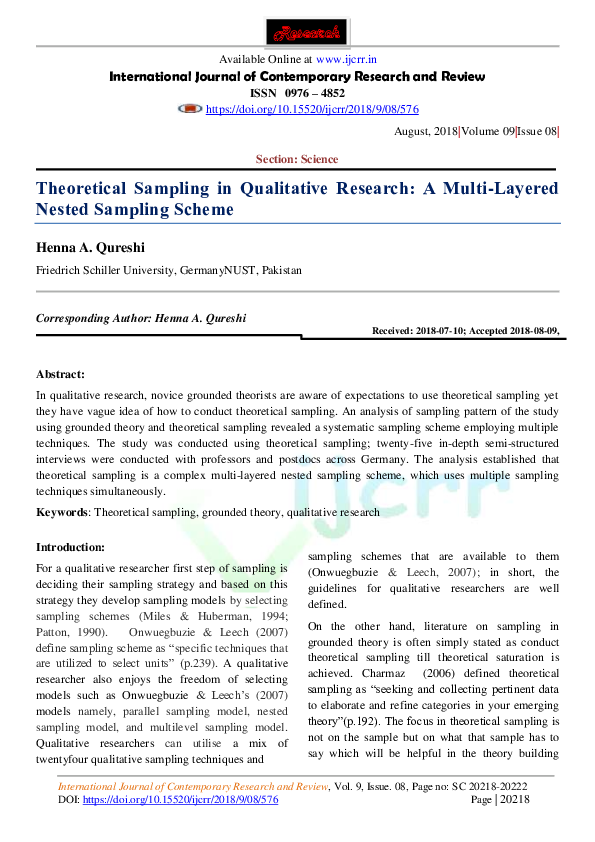 WHAT IS THEORETICAL SAMPLING IN QUALITATIVE RESEARCH visual data 5