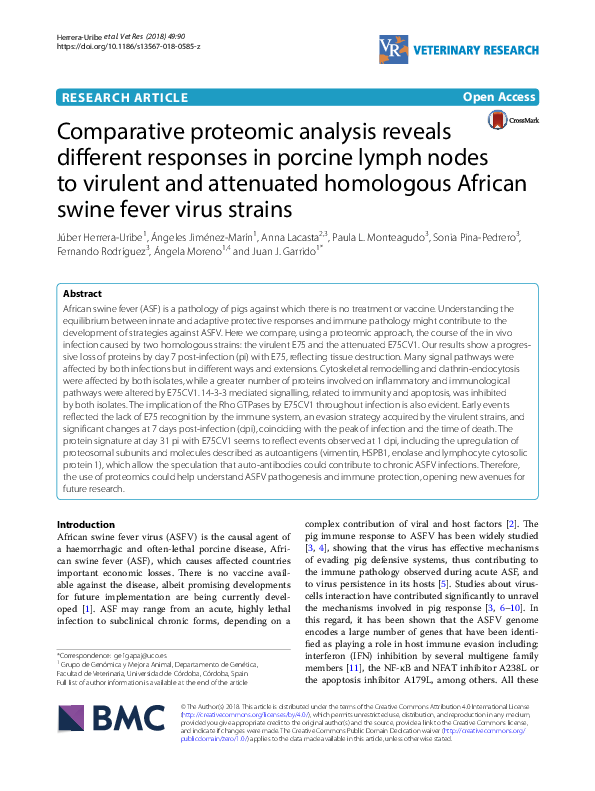(PDF) Comparative proteomic analysis reveals different responses in ...