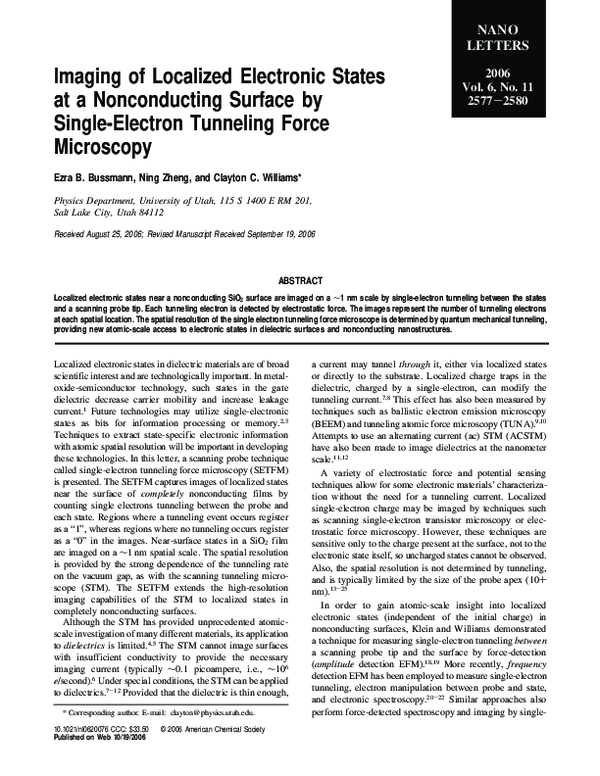 (PDF) Imaging of Localized Electronic States at a Nonconducting Surface ...