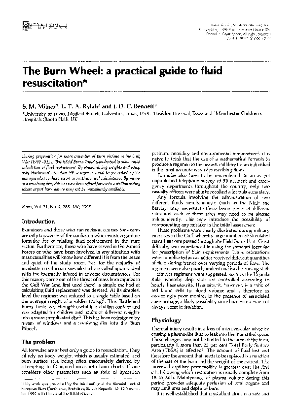 (PDF) The Burn Wheel: a practical guide to fluid resuscitation