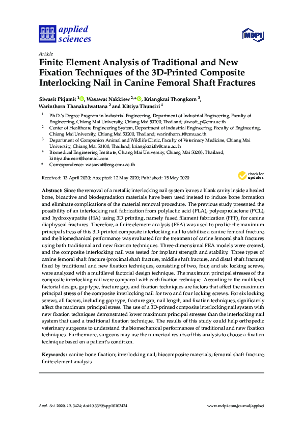 (PDF) Finite Element Analysis of Traditional and New Fixation ...