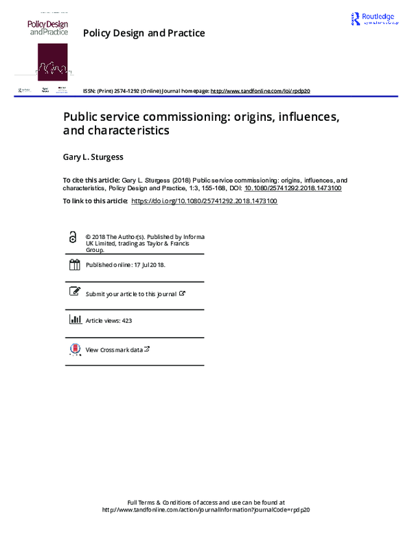 (PDF) Public service commissioning: origins, influences, and ...