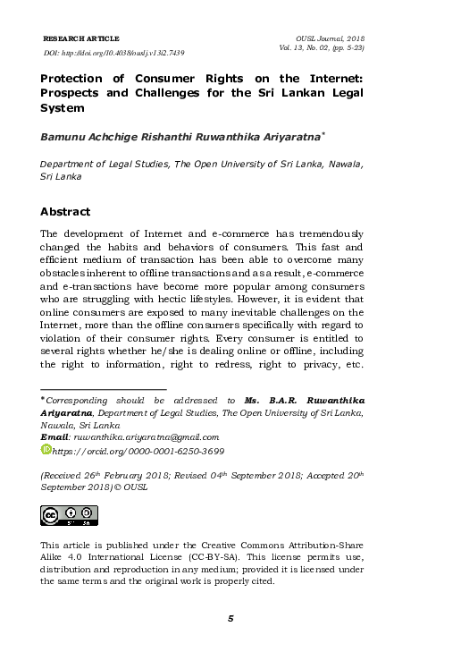 (PDF) Protection of Consumer Rights on the Internet: Prospects and ...