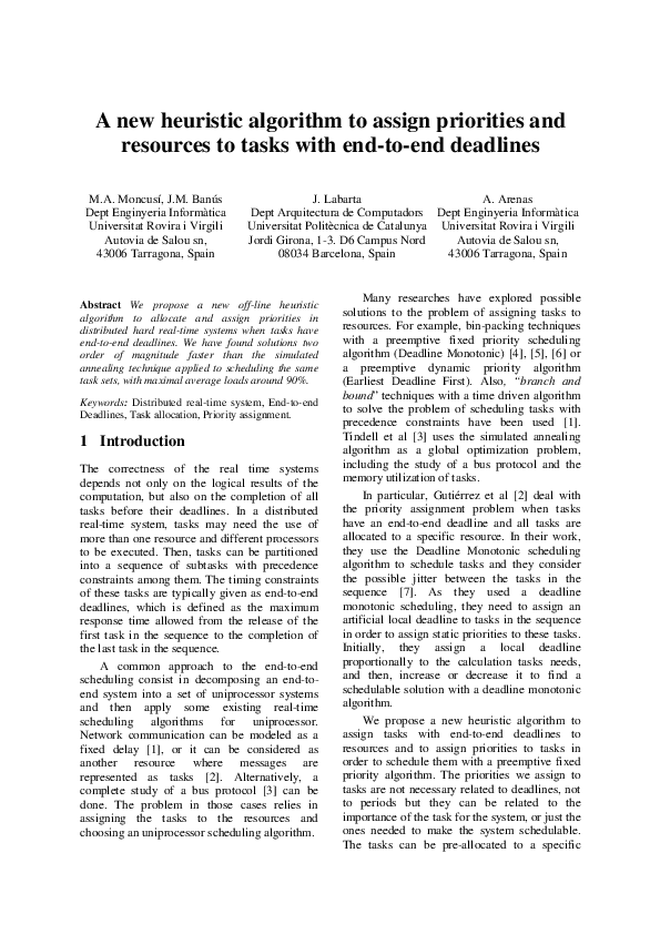(PDF) A new heuristic algorithm to assign priorities and resources to ...