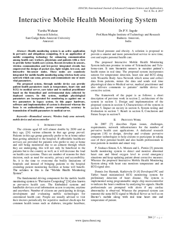 (PDF) Interactive Mobile Health Monitoring System