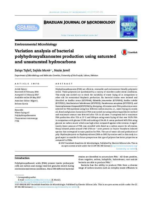 (PDF) Variation analysis of bacterial polyhydroxyalkanoates production ...